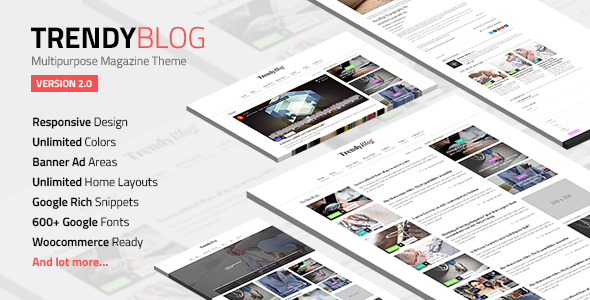 theme preview.  large preview - TrendyBlog - Multipurpose Magazine Theme