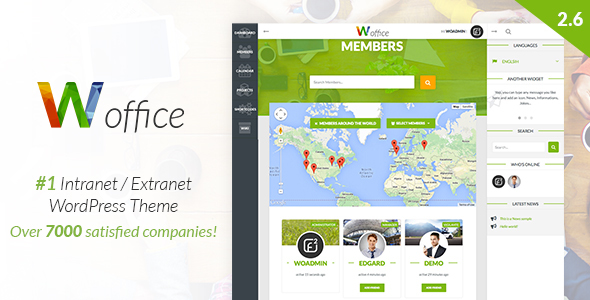 01 largepreview.  large preview - Woffice - Intranet/Extranet WordPress Theme