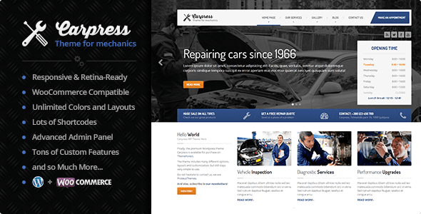 carpress - CarPress - WordPress Theme For Mechanic Workshops