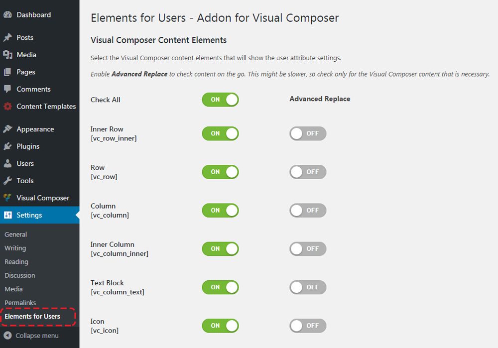 elements11 - Elements for Users - Addon for WPBakery Page Builder (formerly Visual Composer)