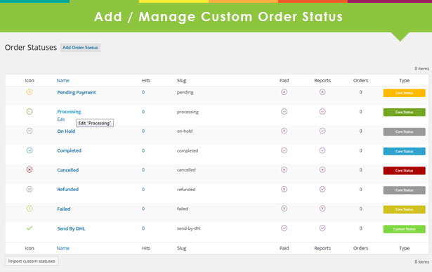 advanced5 1 - Advanced WooCommerce Order Status &amp; Action Manager + Colorize filtering on Order List