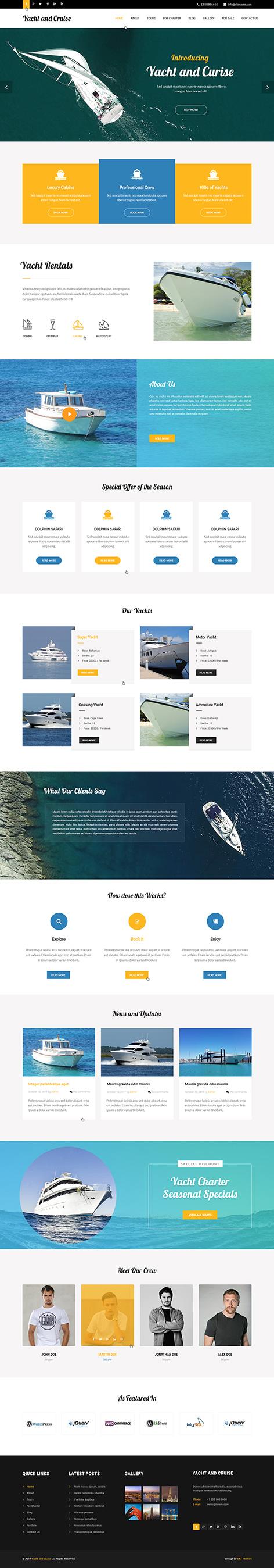 yacht cruise wordpress theme1 - Yacht and Cruise