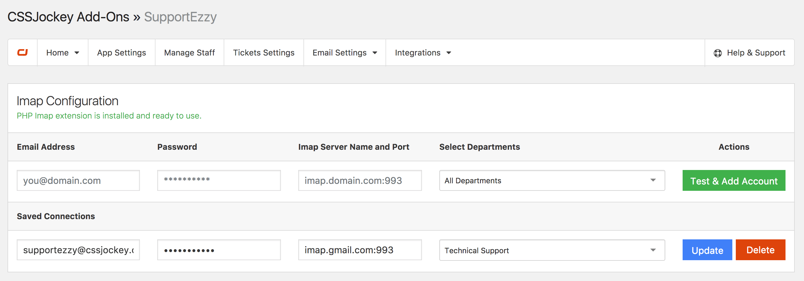 4 imap config - SupportEzzy - WordPress Ticket System